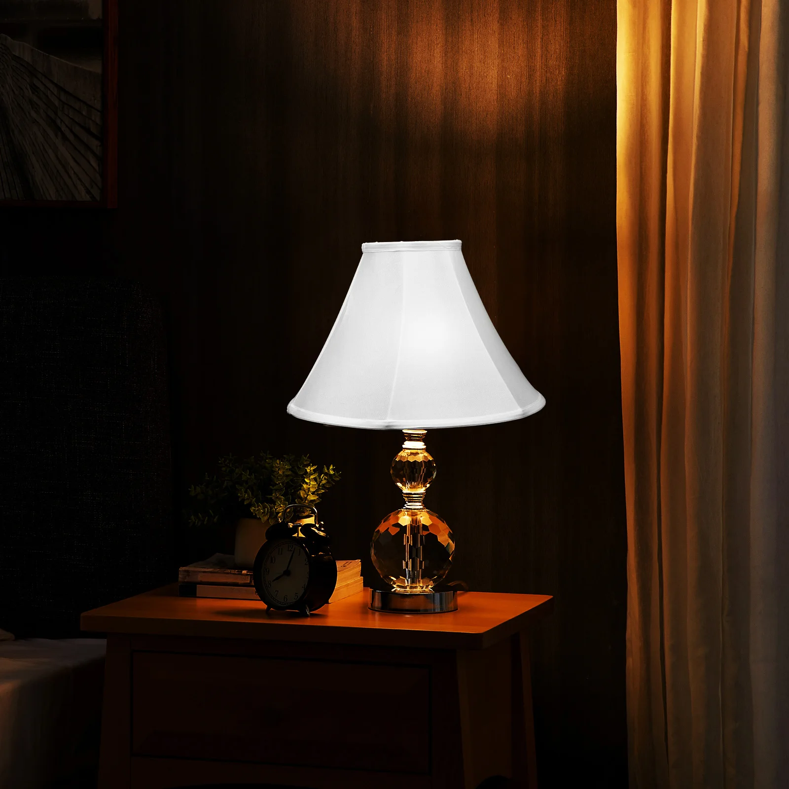 

Small Foldable Cloth Lampshade Vintage Style Indoor Light Cover E27 Socket Decorative Lamp Shade for Bedroom Dining Living Room