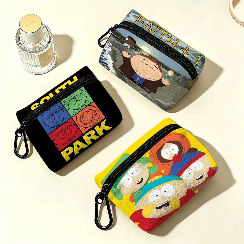 Classic Animation S-South P-Park Wear-resistant Oxford Cloth Coin Purse Portable Backpack Hanging Card Storage Bag