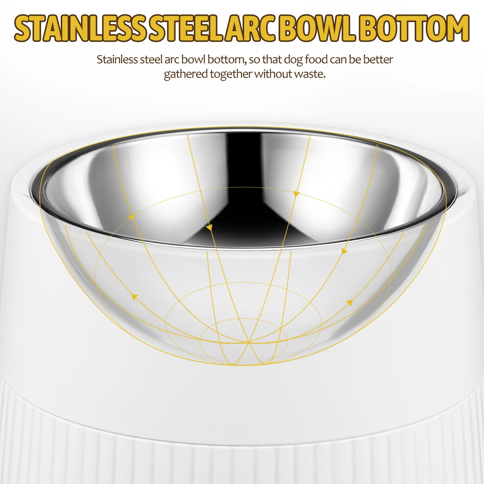 

Raised Pet Bowl 12Oz Stainless Steel Elevated Dog Bowl For Small Dogs Cat Food Bowls Removable Bottom Non-Slip Base Modern