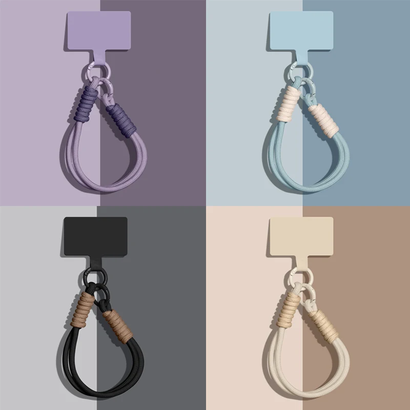 1 Piece Portable Mobile Phone Lanyard Pendant Bag Chain Easy To Carry Wristband Advanced Solid Color Short Keychain