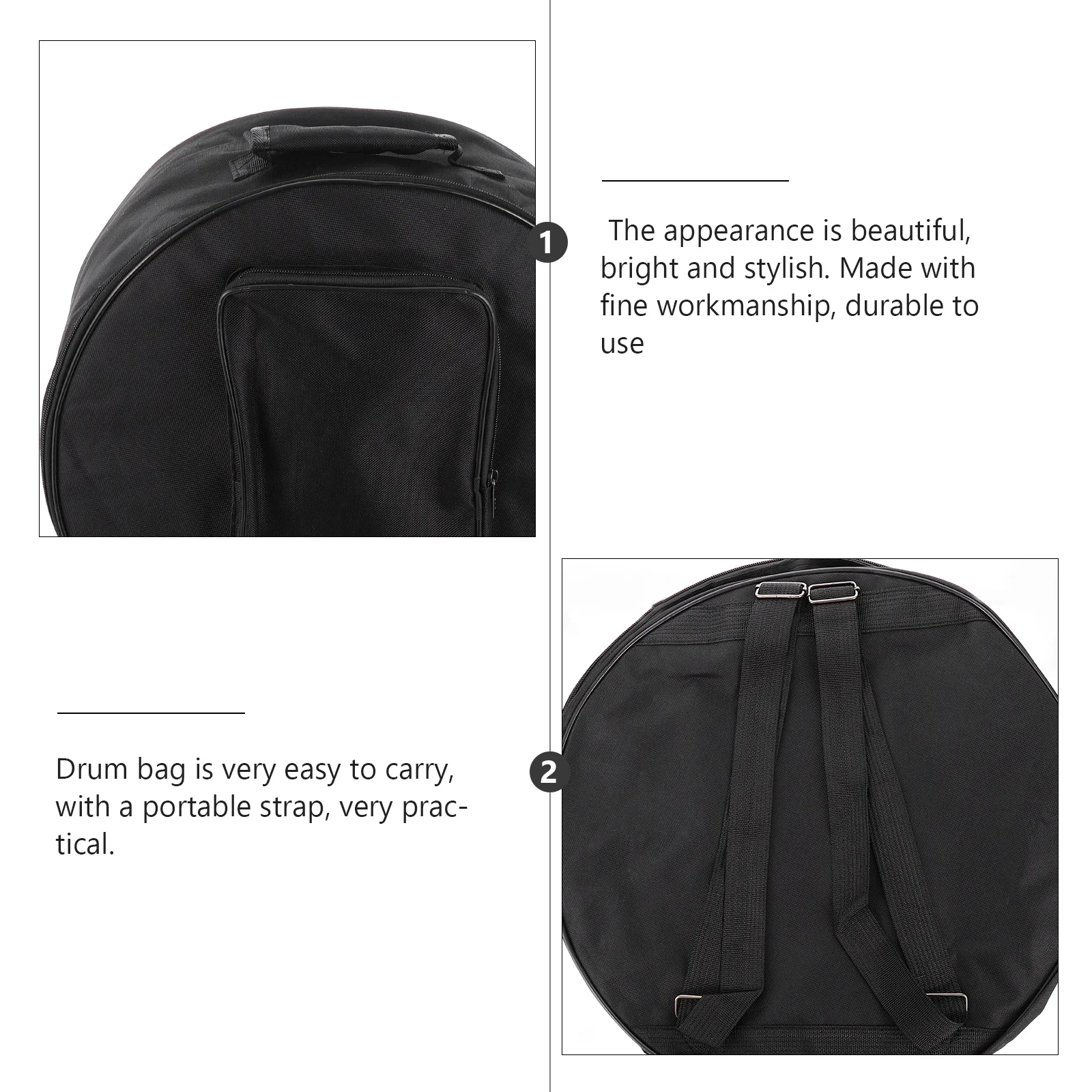 

13-14 Inch Snare Drum Gig Bag Durable Oxford Fabric Portable Strap Practical Outdoor Performances Musical Instrument Bag