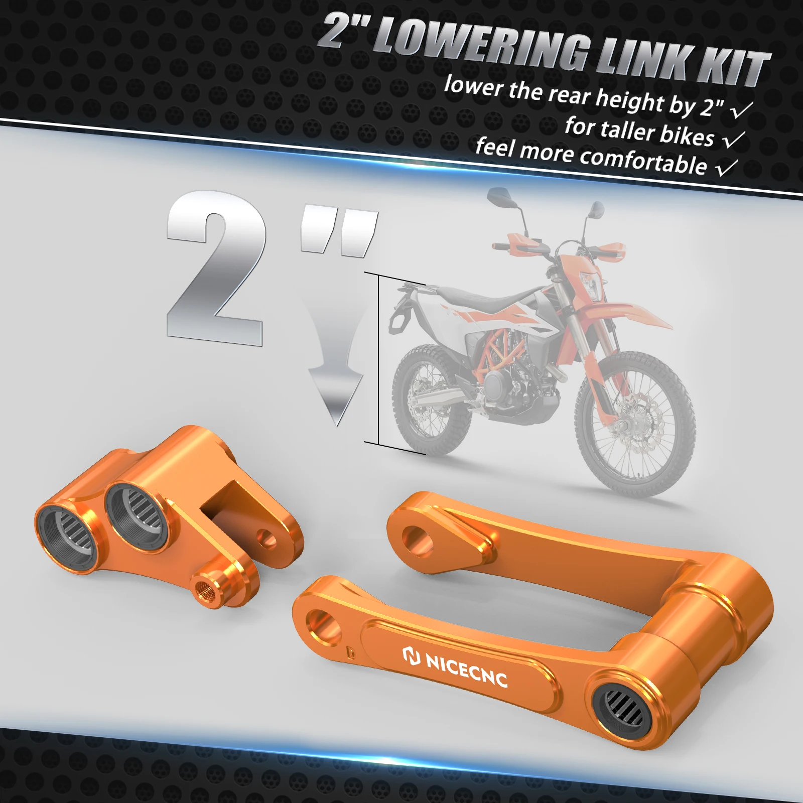 2-Zoll Tieferlegungssatz für KTM 690 Enduro/SMC/R 2019-2025, Husqvarna 701 Enduro/Supermoto 2016-2025, GasGas SM700/ES700 2022-2025 – Detail 5