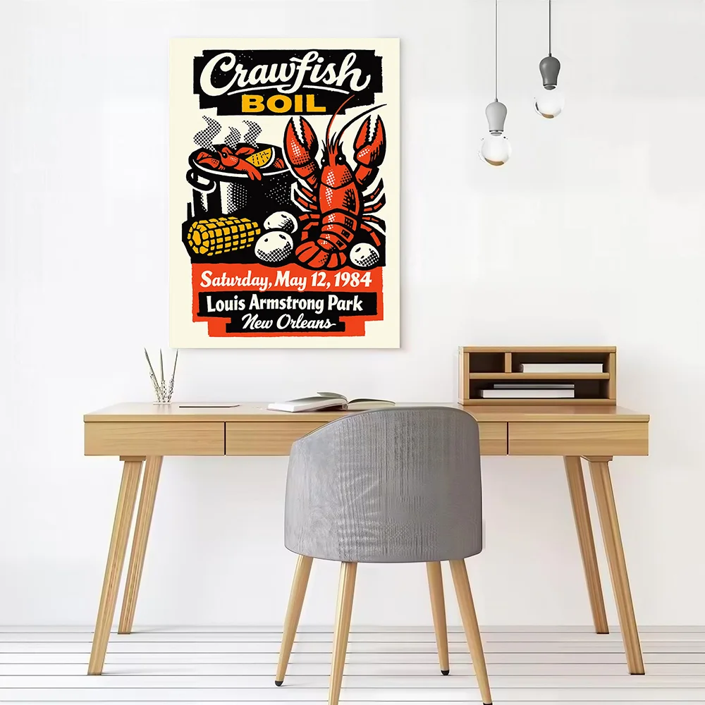 Crawfish Boil Event Canvas Wall Art Poster Custom Photo Print Modern Painting for Fans Room Decorations Home Decor Items Bedroom