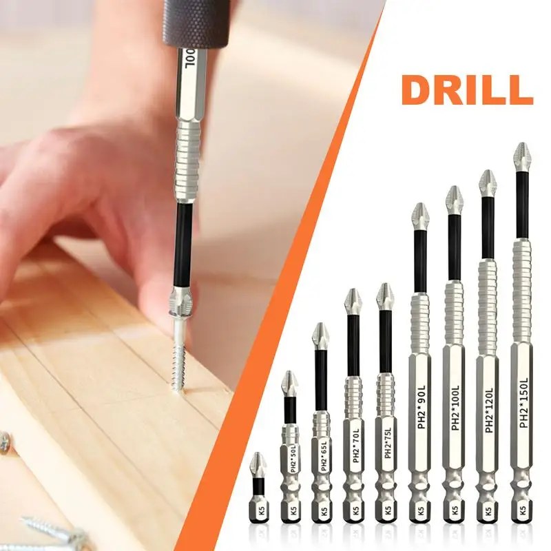 Magnetic Screwdriver Set Universal Non Slip Adsorbable Electric Screwdriver Set Magnetic Drill Bit Set for Electric Screwdrivers