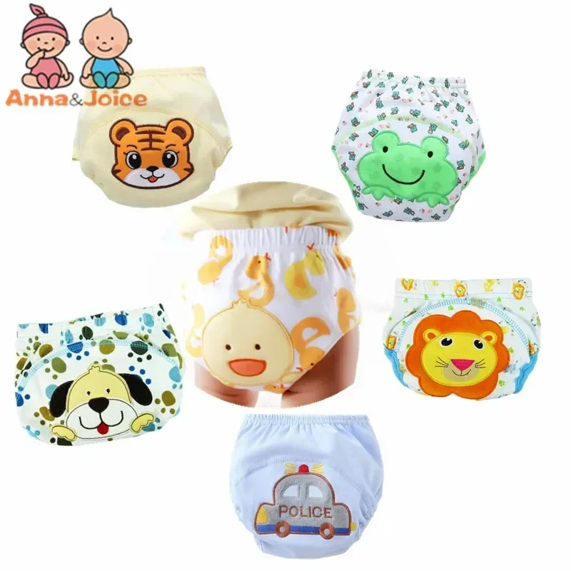 

5pc/Lot Baby Diapers Children Reusable Underwear Breathable Cover Cotton Training Pants Can Tracked