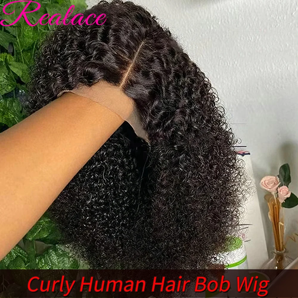 

Curly Short Bob Glueless Wigs Human Hair Ready To Wear 4x4 HD Deep Wave Lace Frontal Wigs For Black Women 5x5 Closure Wig