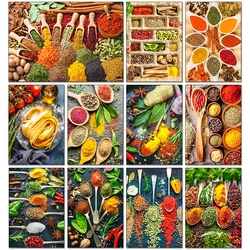 Seasoning Diamond Painting DIY Kitchen Decoration Painting Full Round/square Rhinestone Mosaic Inlaid Cross Stitch Kit