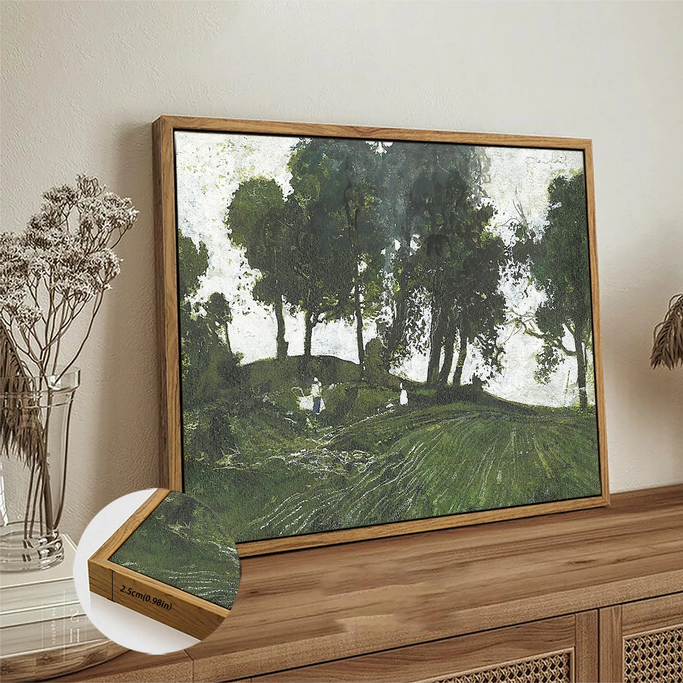 Pintura al óleo de paisaje de bosque abstracto, póster artístico famoso impreso para decoración del hogar, sala de estar, decoración de dormitorio y regalo único