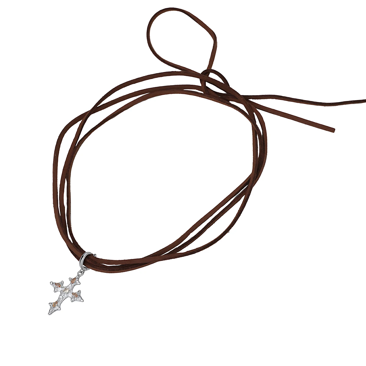 

Minimalist Cross Necklace for Women S925 Sterling Silver with Leather Cord Elegant Sophisticated Cool Distinctive Styl