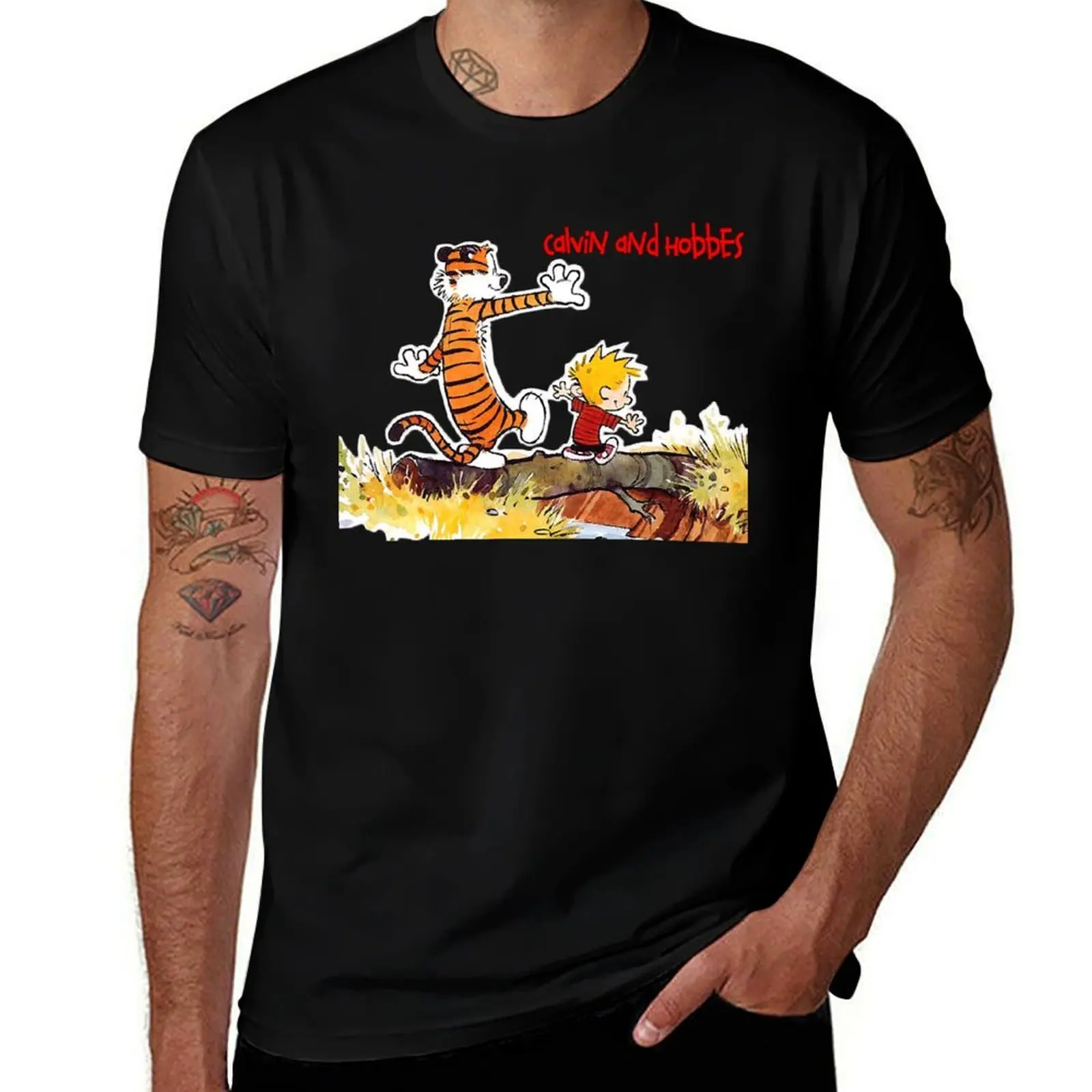 Picture Your Hobbes Begin Retro Photograp For The Boys Girls T-Shirt Basic Tee Shirt for Everyday Outfit T-Shirt