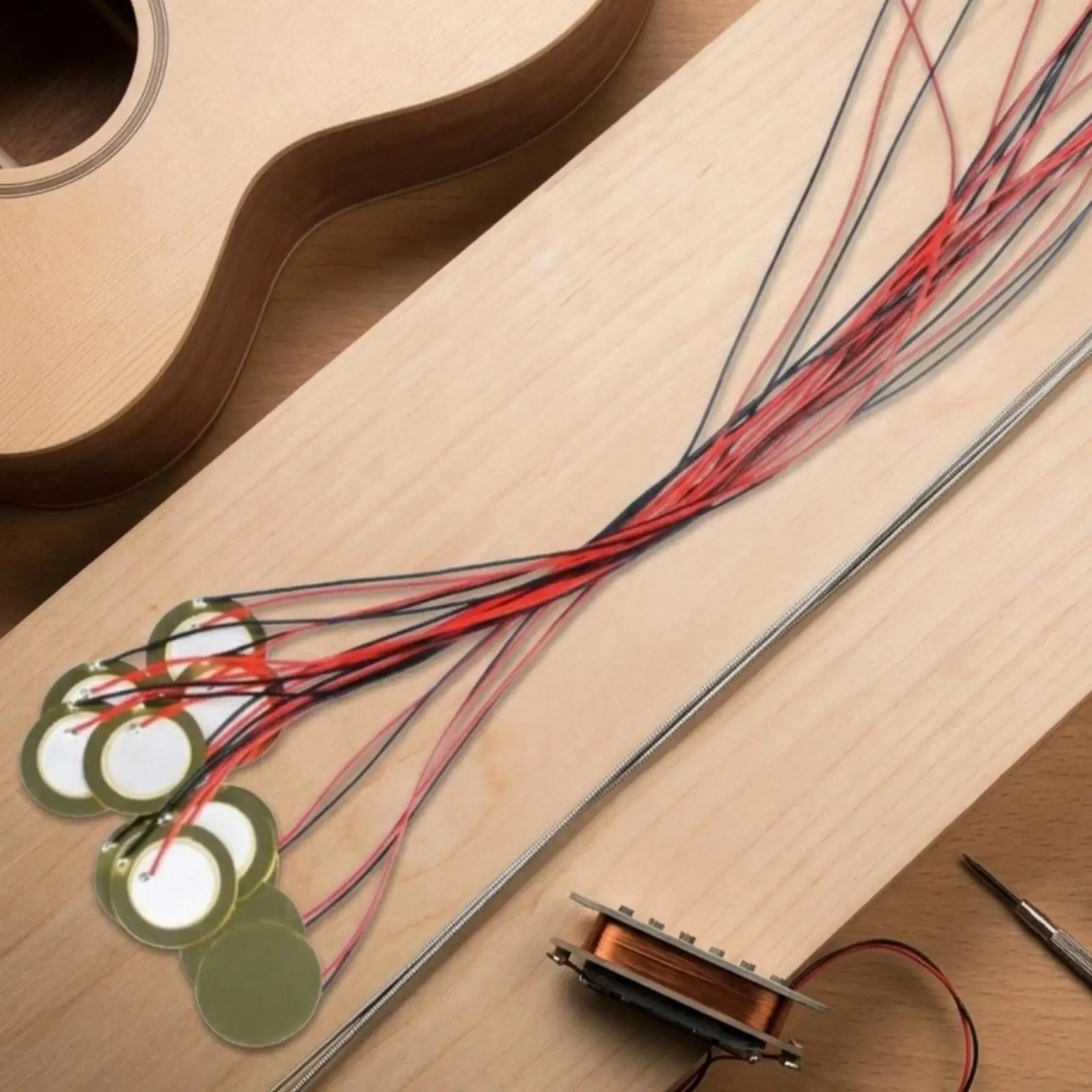 Acoustic Guitar Piezo Pickup 15 Pack Thin Disc Transducer for Custom Instrument Builds