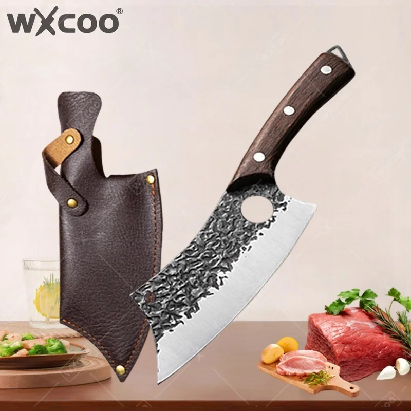 WXCOO Professional Hand Forged Butcher Knife for Meat Fruit Slicing BBQ Steak Beef Slicing Kitchen Supplies Kitchen Knife