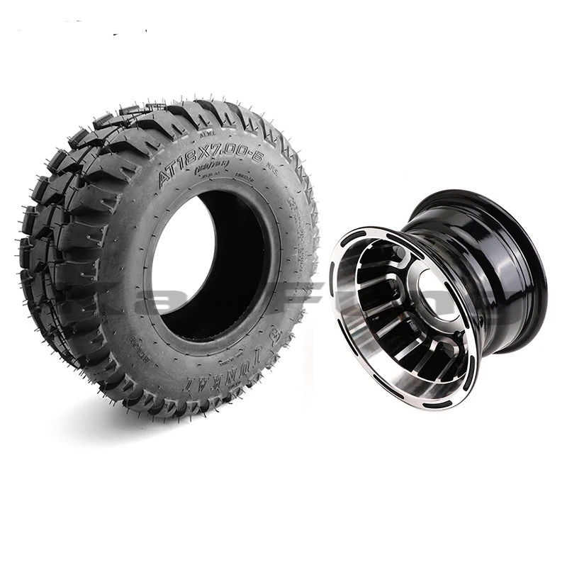 18X7-8 Inch Square Road Off-road Tire Aluminum Wheel Assembly for Buggy Quad Bike 50cc 110cc 150cc 200cc Cargo ATV Go Kart Parts