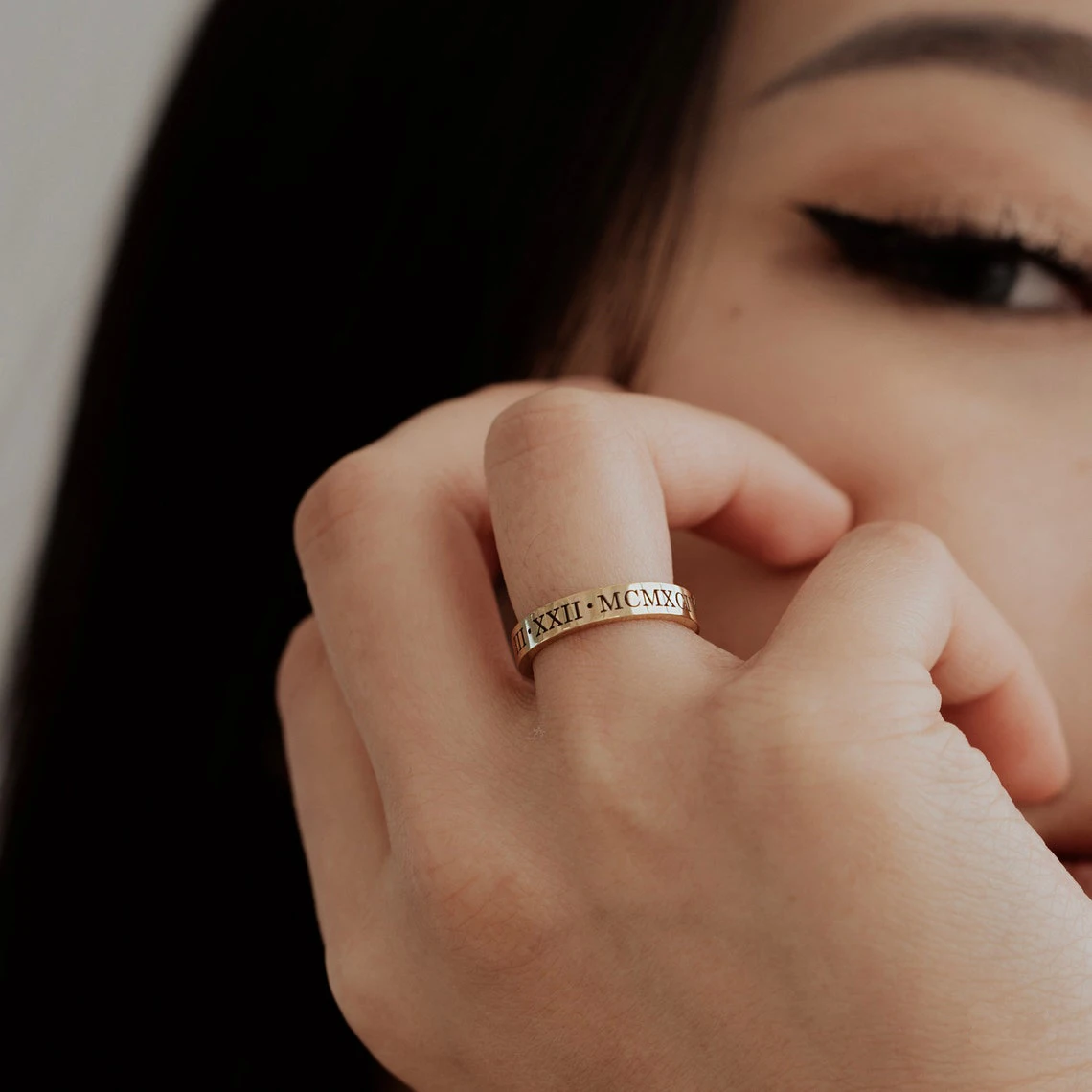 4mm Personalized Stacking Ring Custom Engraved Name Coordinate Initial Ring Stackable Gold Ring Mothers Jewelry Gift For Her