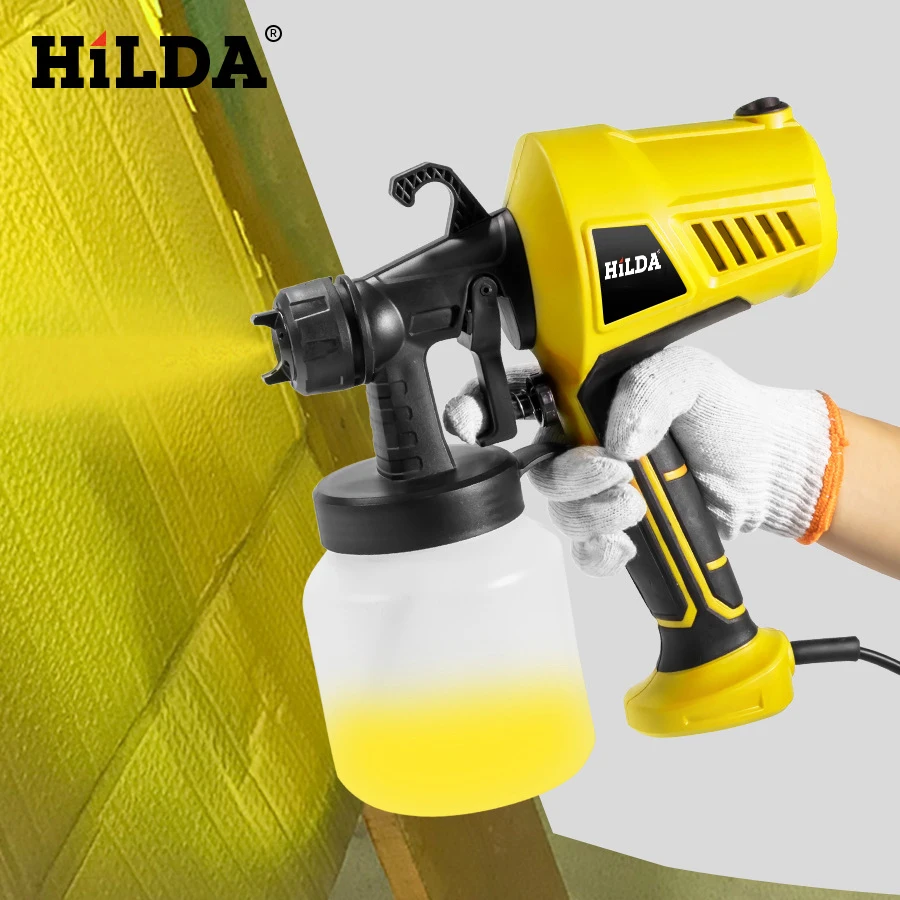 HILDA 800ML Electric Spray Gun Paint Sprayer Power Tools Flow Control Easily  Household Paint Sprayer