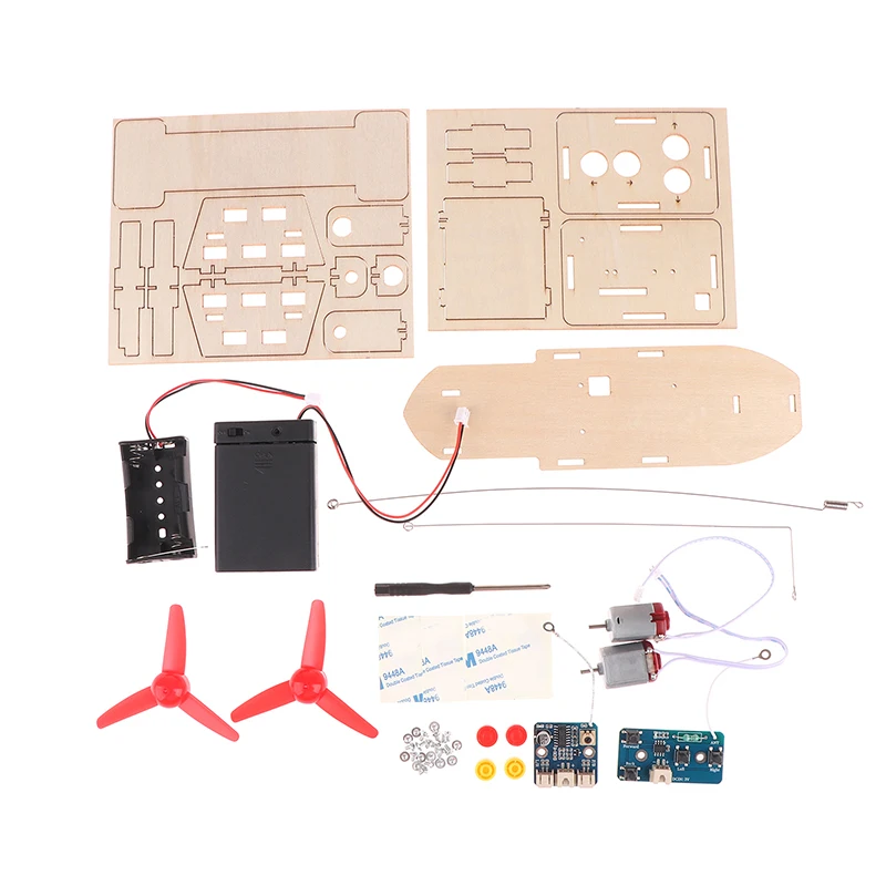 Diy modelo de navio de vento de controle remoto montagem de madeira barco kit de experimento científico brinquedo