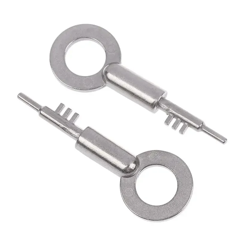 1/2pcs New Stainless Steel 3-Tooth Lock Key Blank Universal - Bathroom Door Keys Home Security Replacement Keys