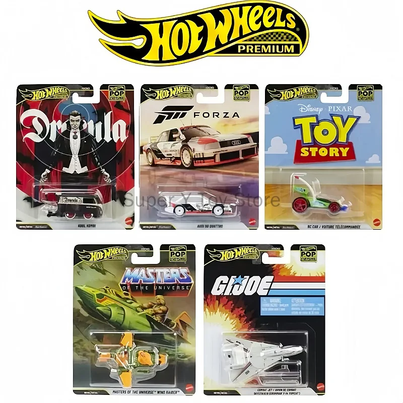 Novo Carrinho Hot Wheels Diecast Premium Pop Culture Dracula Hxd63 Kool Kombi de Metal Real Riders para Colecionadores Adultos