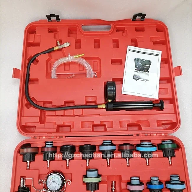 28pcs 33pcs Radiator Pressure Tester Vacuum Type Cooling System Test Detector Kit X1v4 for Construction Machinery