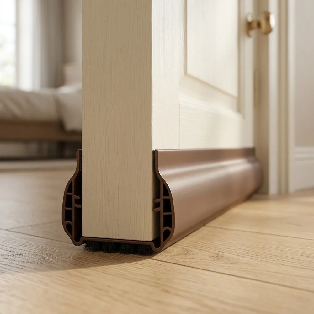 Silent Door Bottom Seal Strip 93cm TPE Weatherstrip For Noise Reduction Windproof Draft Stopper Easy Install Home Soundproofing