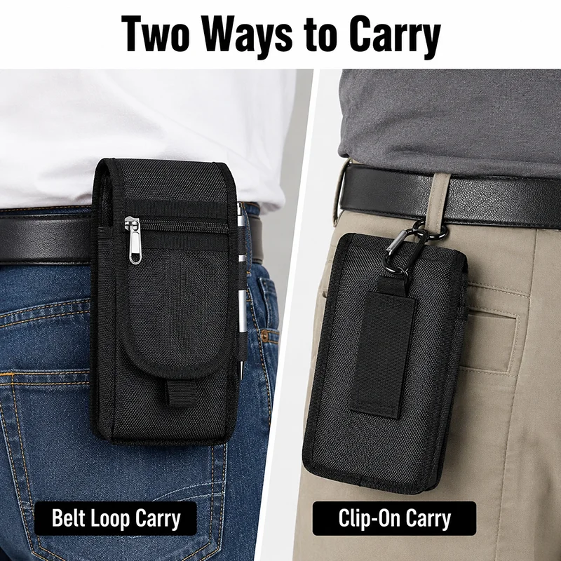 1/2Pcs Multi Pocket Phone Belt - Travel Organizer Men review and price