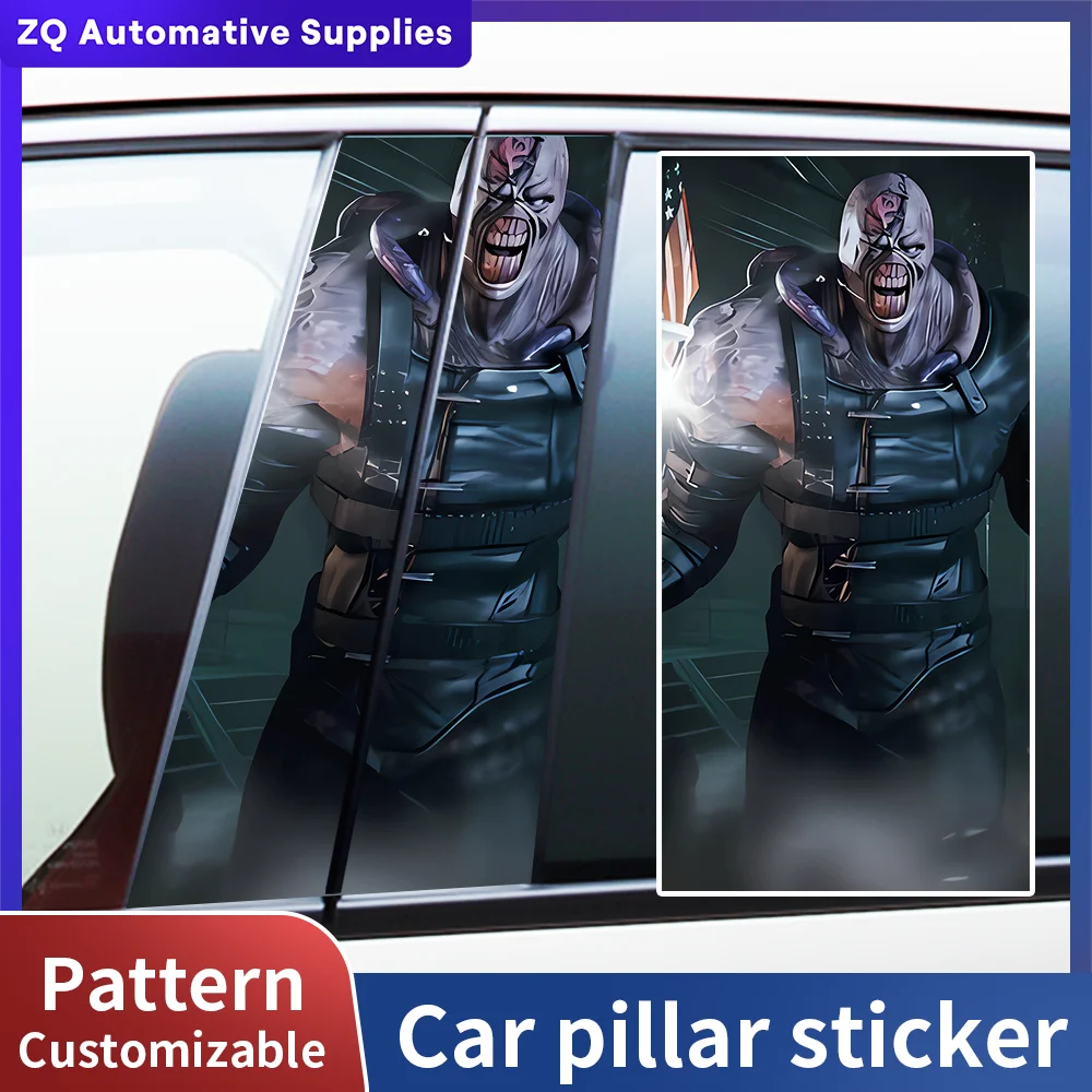 Biohazard Zombie Car Window B Pillar Post Cover Trim Stickers Resident Evil Game Villain Art Auto Body Styling Vinyl Decals