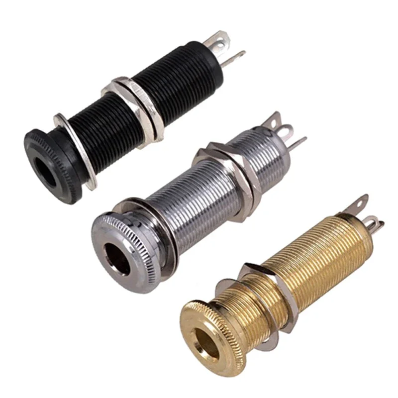 1pc Electric Guitar Bass Socket Stereo 6.35mm Jacks Hole 1/4 Inch Output Jack Plug Parts Accessories High Sensitivity Anti-noisy