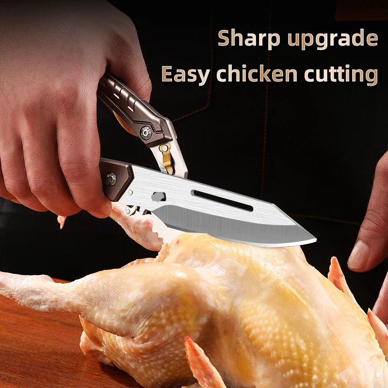 Home Kitchen Chicken Bone Scissors Stainless Steel Multi-Use Sharp Cutting Chicken Bone Multi-Functional Rebound Scissors Sub