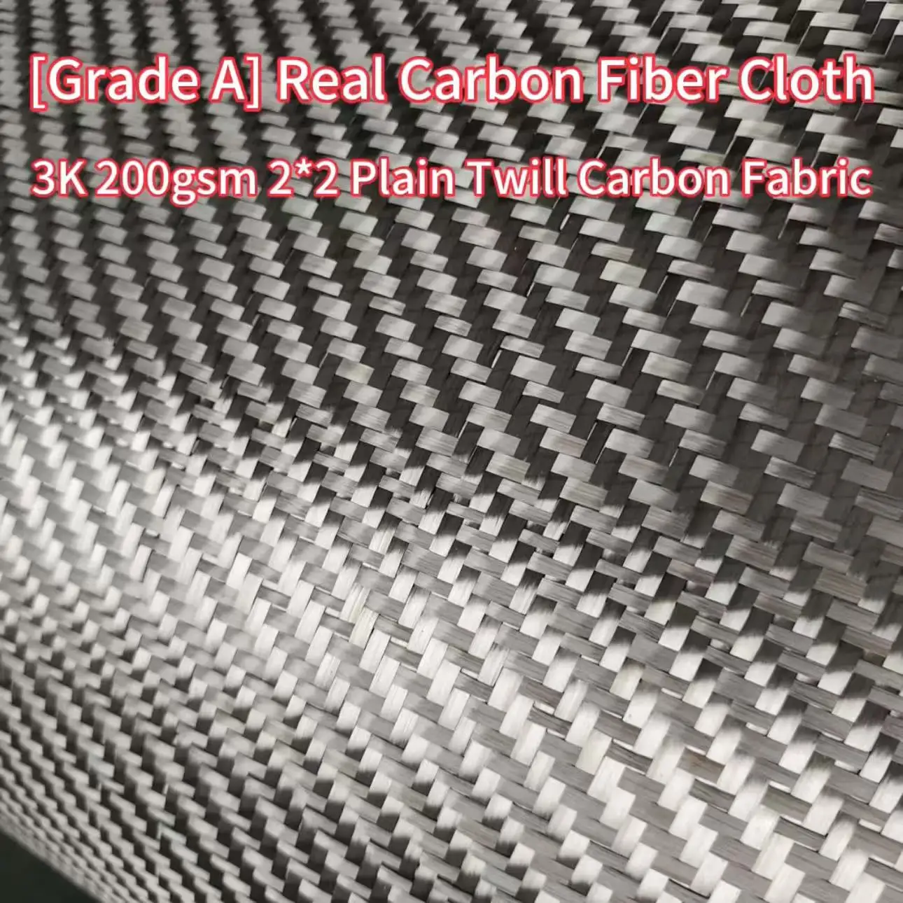 Grade A+ 3K 200gsm 2x2 twill Real Carbon Fiber Cloth Carbon Fabric  50cm width 1m length roll up packaging