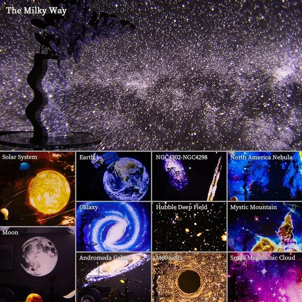 ท้องฟ้าจําลองโปรเจคเตอร์ Galaxy Projector Star Projector 360 °   หมุนโคมไฟจักรวาล night sky โปรเจคเตอร์โปรเจคเตอร์ night light ของขวัญ