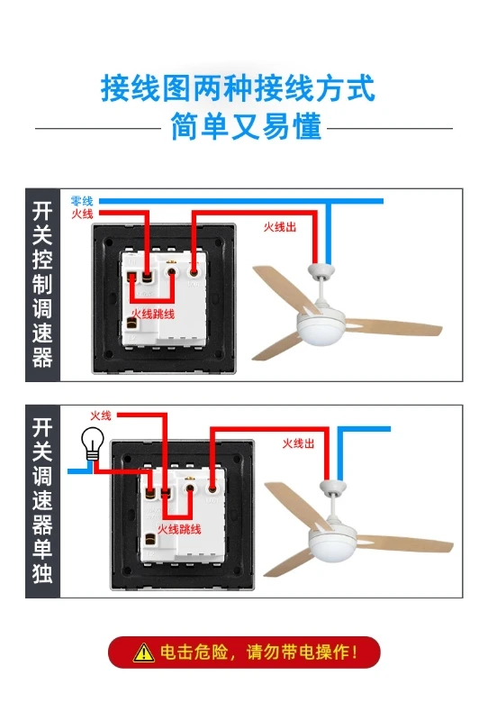스위치 팬 속도 제어 스위치가있는 범용 숨겨진 천장 팬 속도 컨트롤러 전동 팬 스위치 Square Dropship