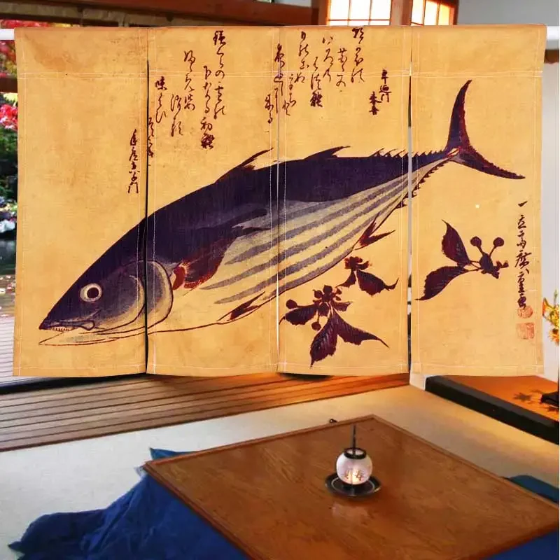 

Japanese-style Door Curtain Partition Tuna Decoration Hanging Curtain Kitchen Restaurant Half Curtain Noren