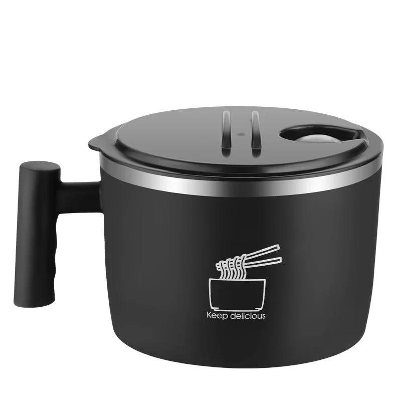 Instant Noodle Stainless Steel Bowl With Lid Sealed And Portable For Kitchen Utensils