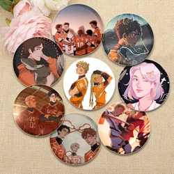 Cartoon Style Badge Manga The Foxhole Court Brooches on Backpack Clothes Handmade Round Enamel Pins for Jewelry Gift Accessory