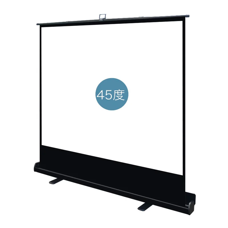 2026High Quality Pull up Rasing Floor Stand Projection Screen 60 72 84 92 100 110 120 Inch  Portable Projector Screenpromote sal