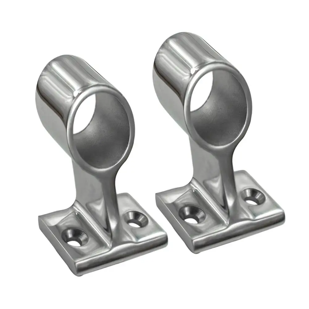 

2Pcs Silver Marine Boat 1" 25mm 60 Degree Center Base Stanchion Hand Rail Fitting 316 Stainless Steel