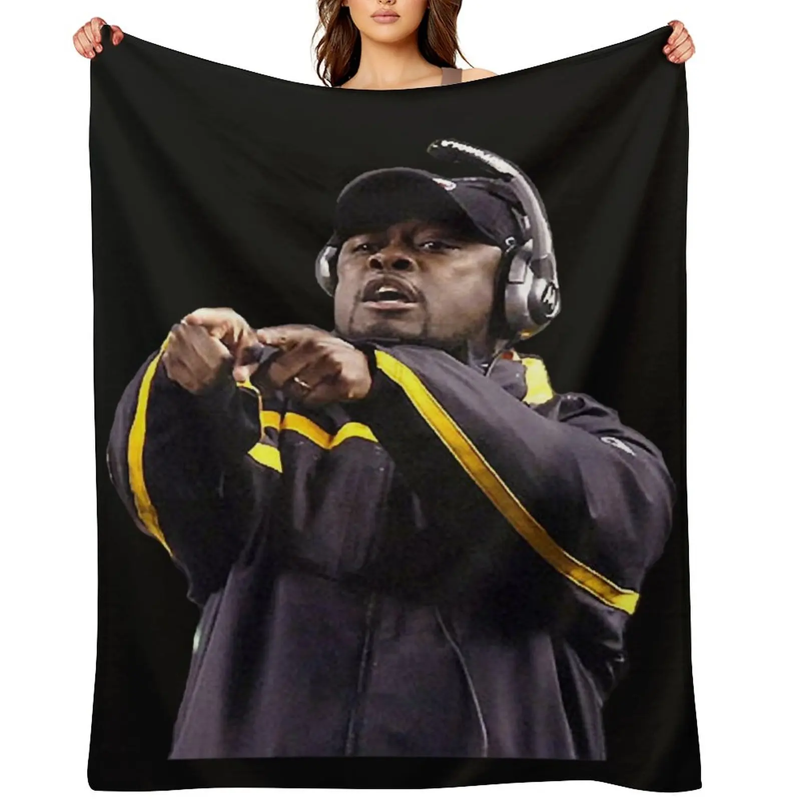 

Mike Tomlin Classic Throw Blanket Stuffeds Thermal Custom Soft Plaid Blankets