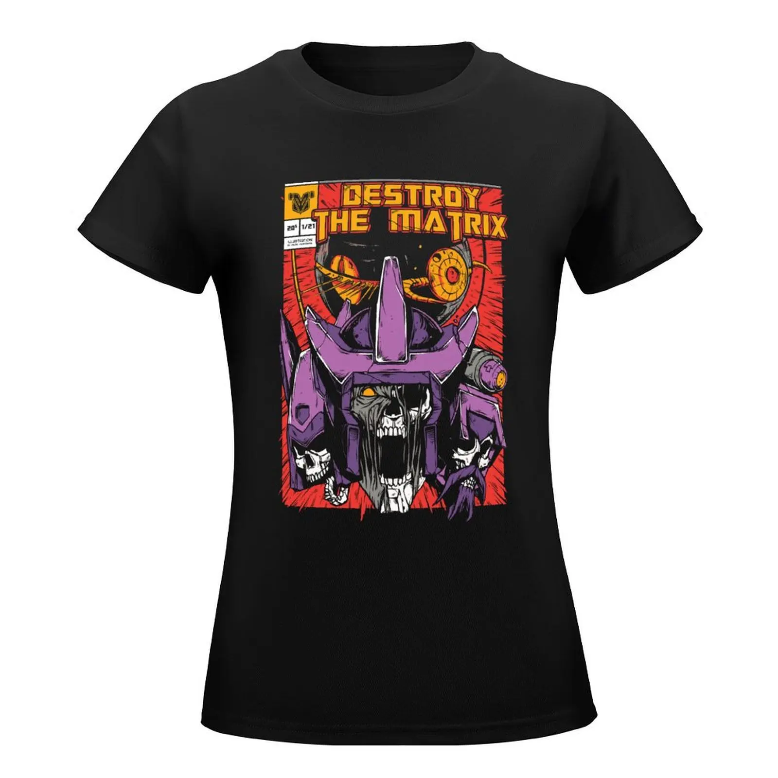 Destroy the Matrix Vintage Comics 90s T-Shirt female anime clothes plus sizes lady clothes Women tops