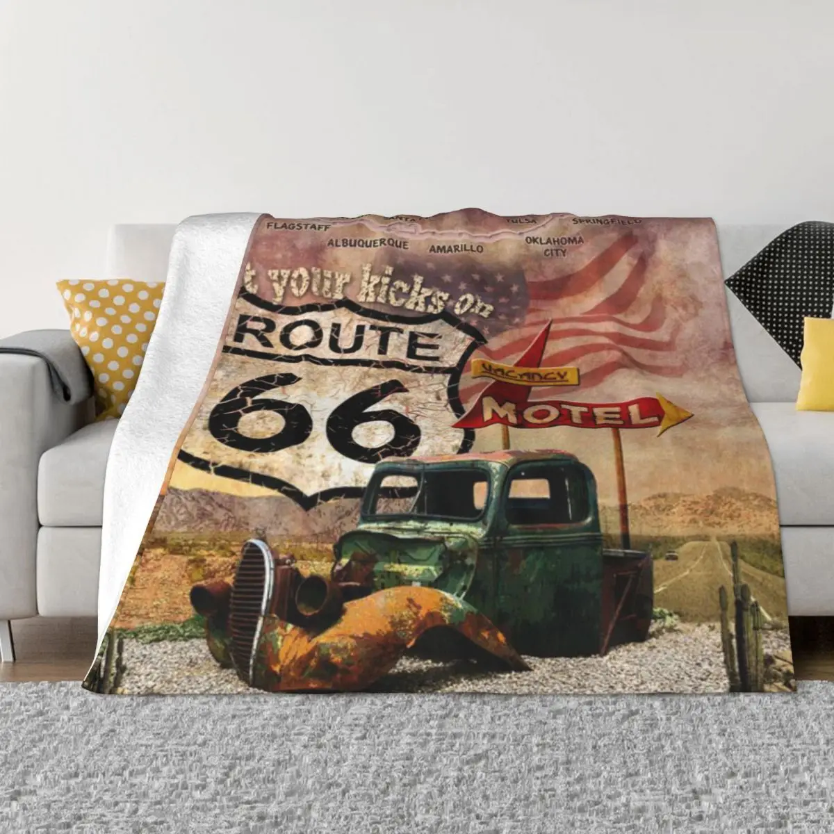 

Route 66 2019 плюшевое одеяло зимнее теплое одеяло