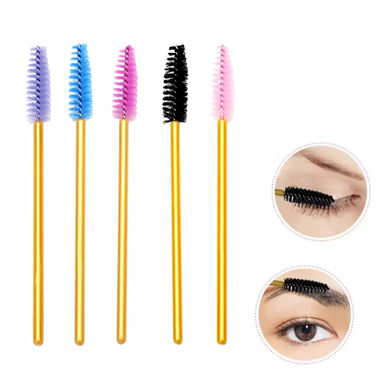 50 Stuks Wegwerp Wimpers Make-Up Kwasten Professionele Mascara Wands Applicator Spoolers Wimpers Cosmetische Borstel Make-Up Tool