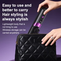 Brosse lissante portable sans fil à chargement USB, peigne chauffant à revêtement céramique, outil de coiffage ionique anti-frisottis 6