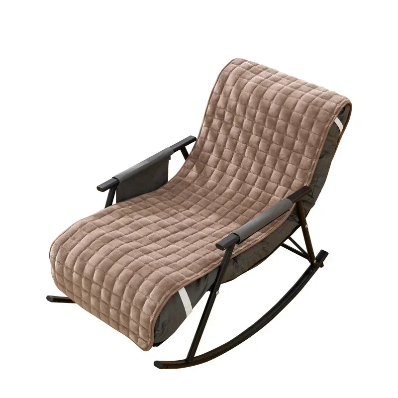 yesAutumn and Winter Fleece Thickened Flannel Recliner Cushion Household Rocking Chair Backrest Office Thermal Seat Cushion 5