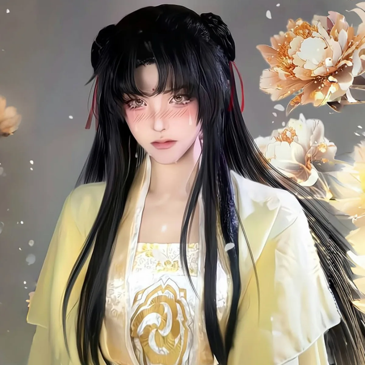 Long Straight Cosplay Wig with Air Bangs for Jin Ling | Custom Ancient Chinese Style Full Wig from Mo Dao Zu Shi