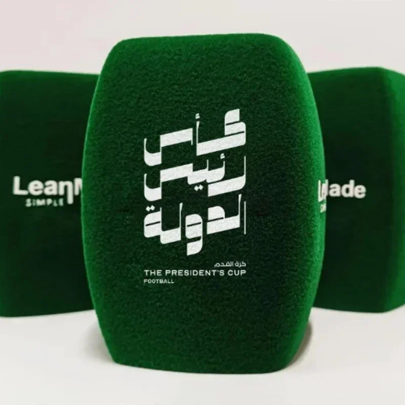 Square Flocking microphone Sponge Customized logo espuma micrófono personalizada video mic windscreen For TV Stations Interview