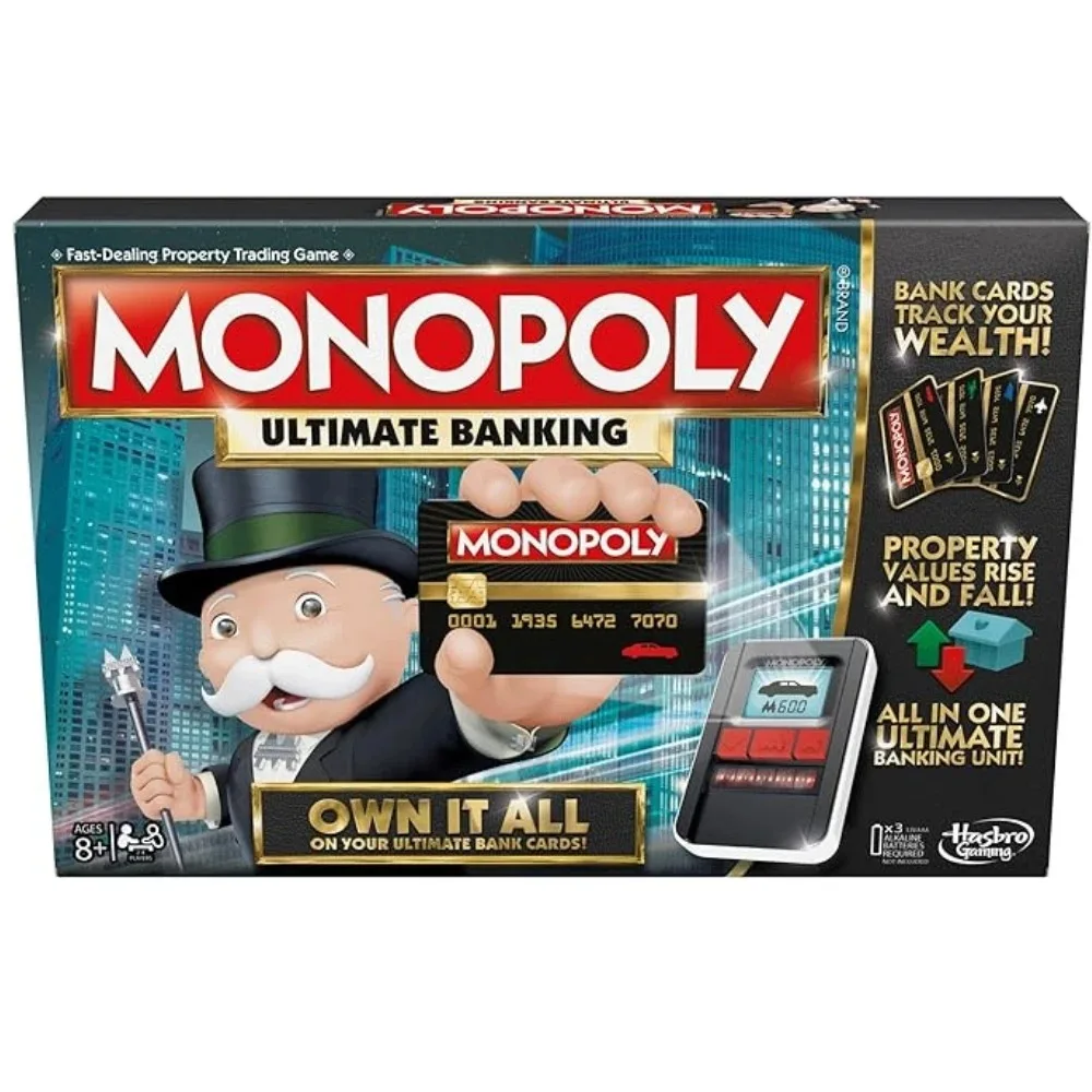 Monopoly Ultimate Banking Edition Board Game for Families and Kids Ages 8 and Up, Electronic Banking Unit