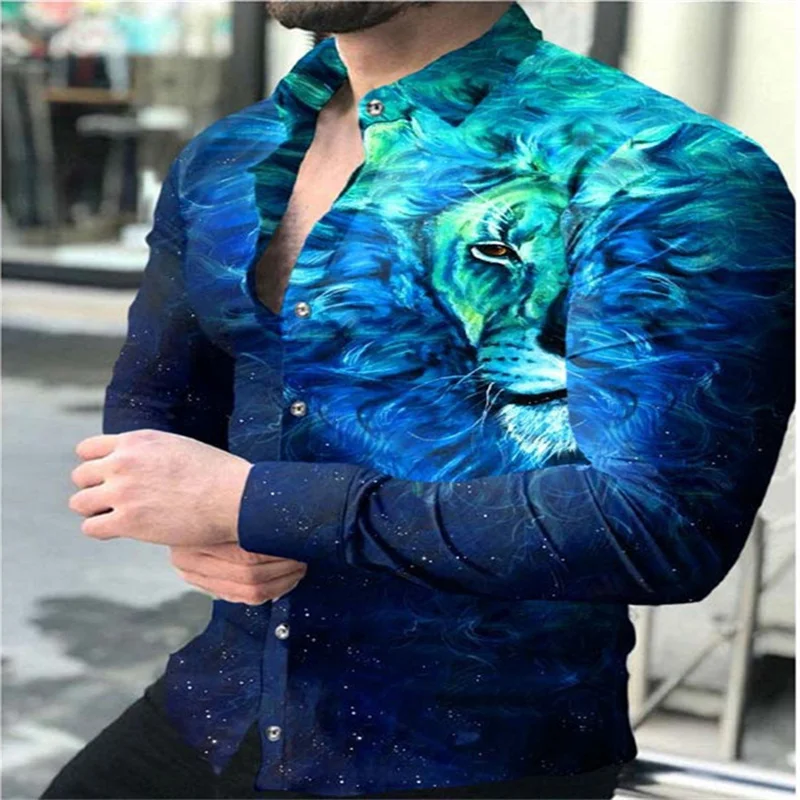 

Men's shirt Shirt tribal poker lap lapel long sleeve top soft material 2023 new leisure outdoor fashion