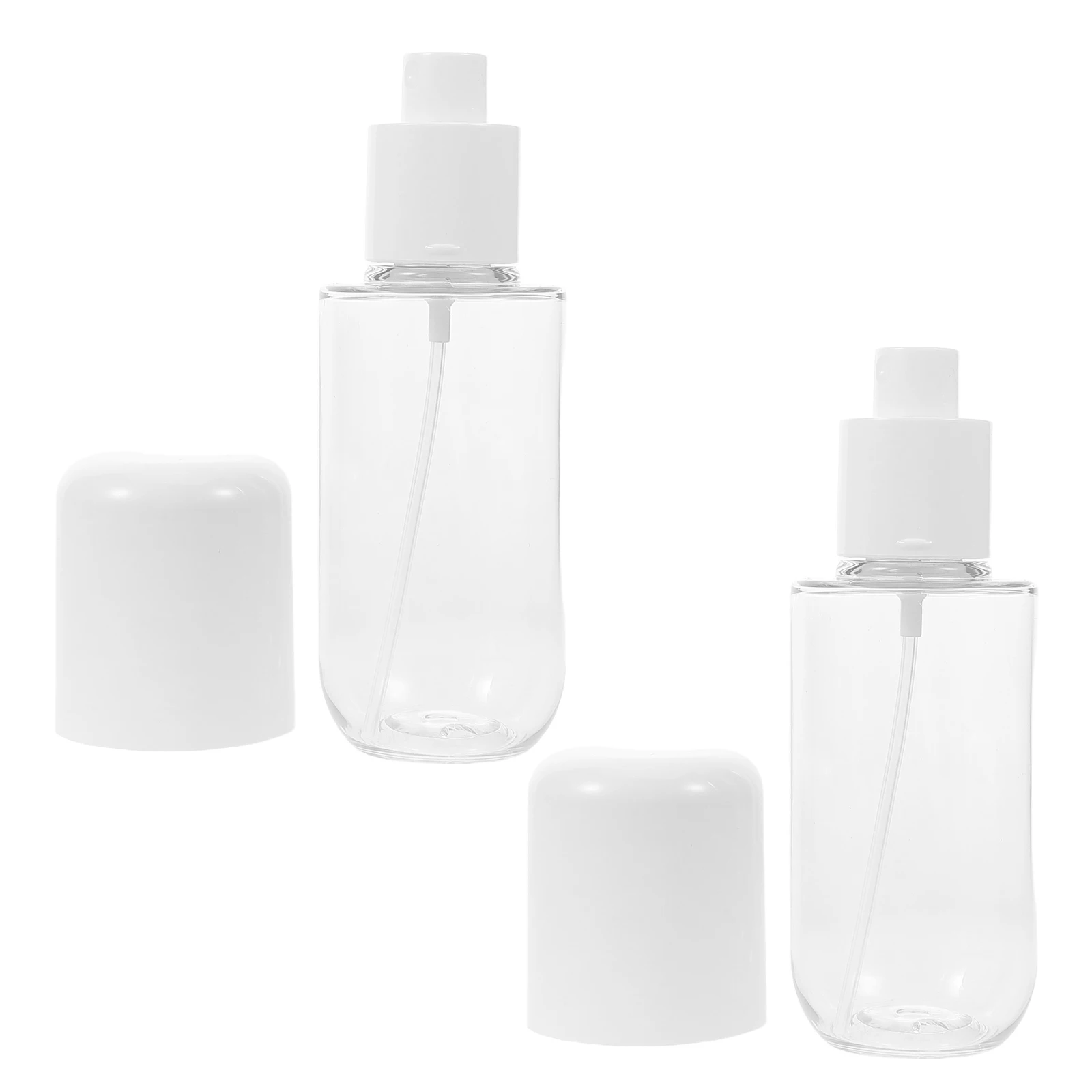 

2pcs 100ml PET Thick Base Round Bottom Bottles Fine Mist Spray for Face Portable Travel Friendly Moisturizing Container