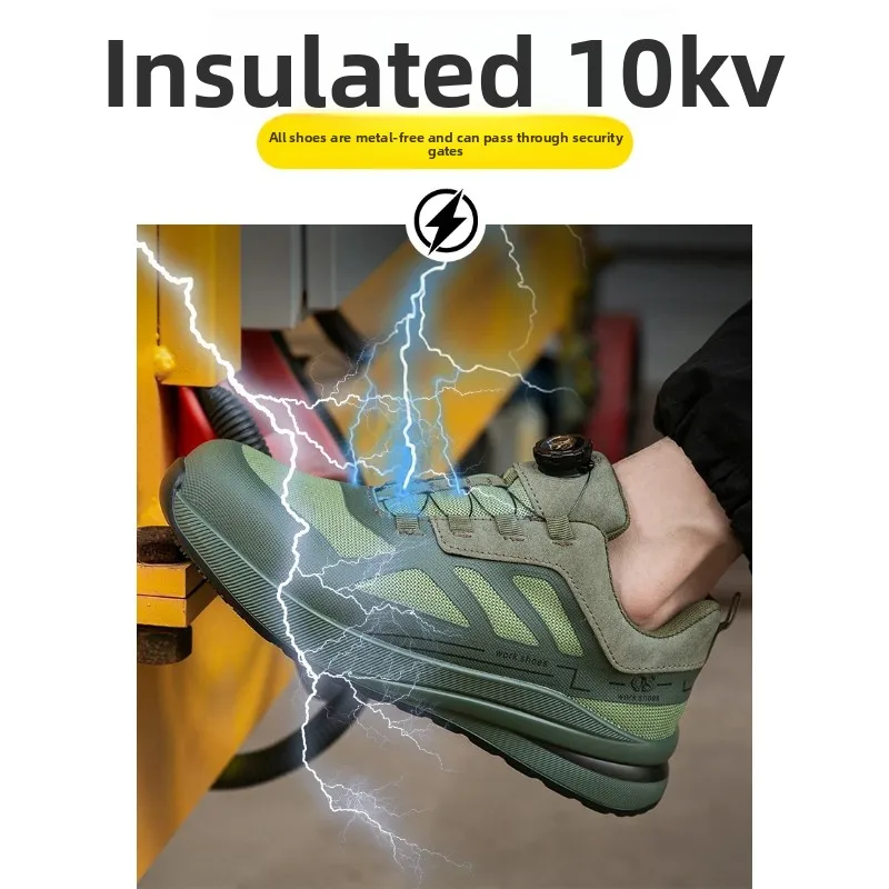 كهربائي أحذية أمان الرجال 10KV معزول أحذية عمل البلاستيك تو مكافحة سحق مكافحة ثقب العمل أحذية رياضية الدورية مشبك تصميم #5