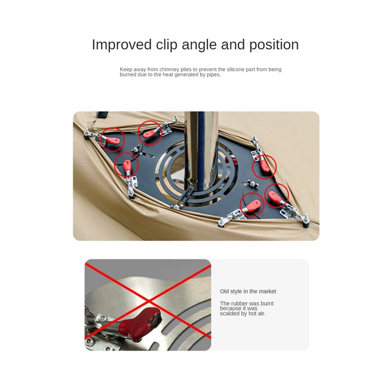 HIKEMAN-مقبس موقد مقاوم للهب عالي مع فتحة مدخنة ، خيام مقاومة للحريق ، واقية ، مناسبة للمشي لمسافات طويلة ، في الهواء الطلق ، مدفأة