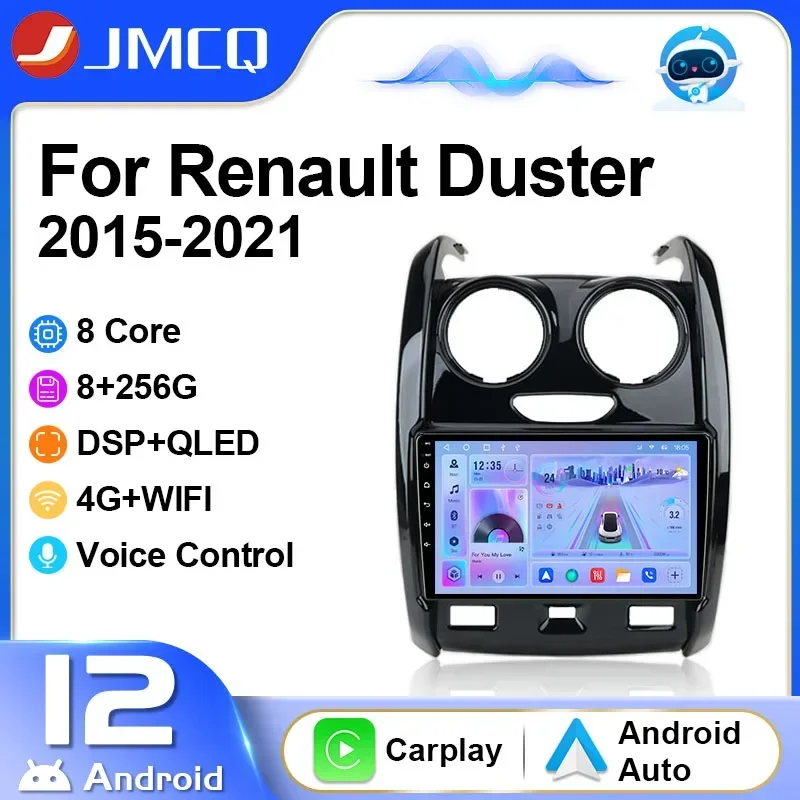 

JMCQ Car Radio Android 12 9" For Renault Duster 2015-2021 Multimedia Video Player Navigation GPS Android Auto Wireless Carplay